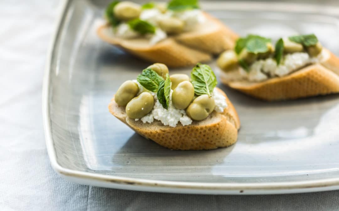 Broad Bean Cicchetti with Benna Irkotta and Mint