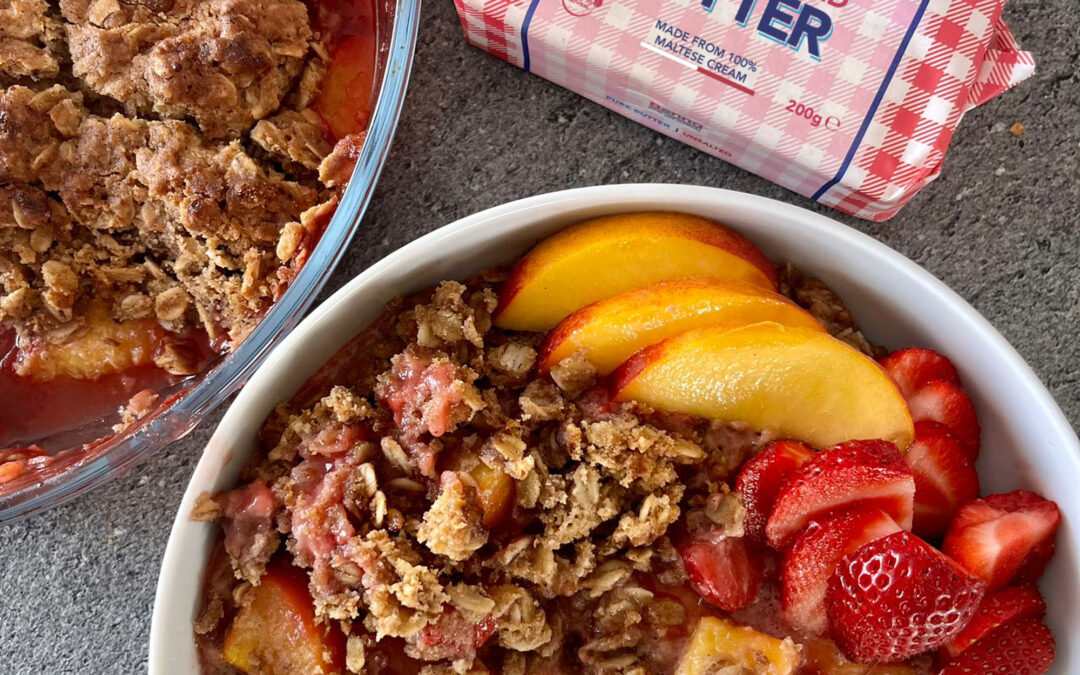 Strawberry and Peach Cobbler