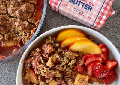 Strawberry and Peach Cobbler