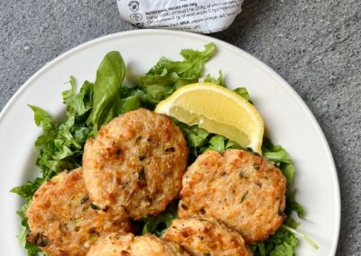 Salmon, Rice and Gbejna Patties