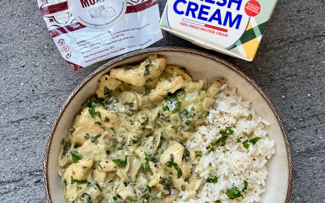 Creamy Chicken with Spinach and Mushroom