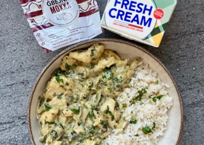 Creamy Chicken with Spinach and Mushroom